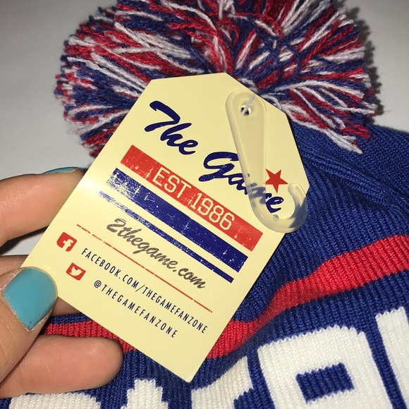 Henry County Patriots Beanie With Pom Blue and Red - Picture 2 of 5